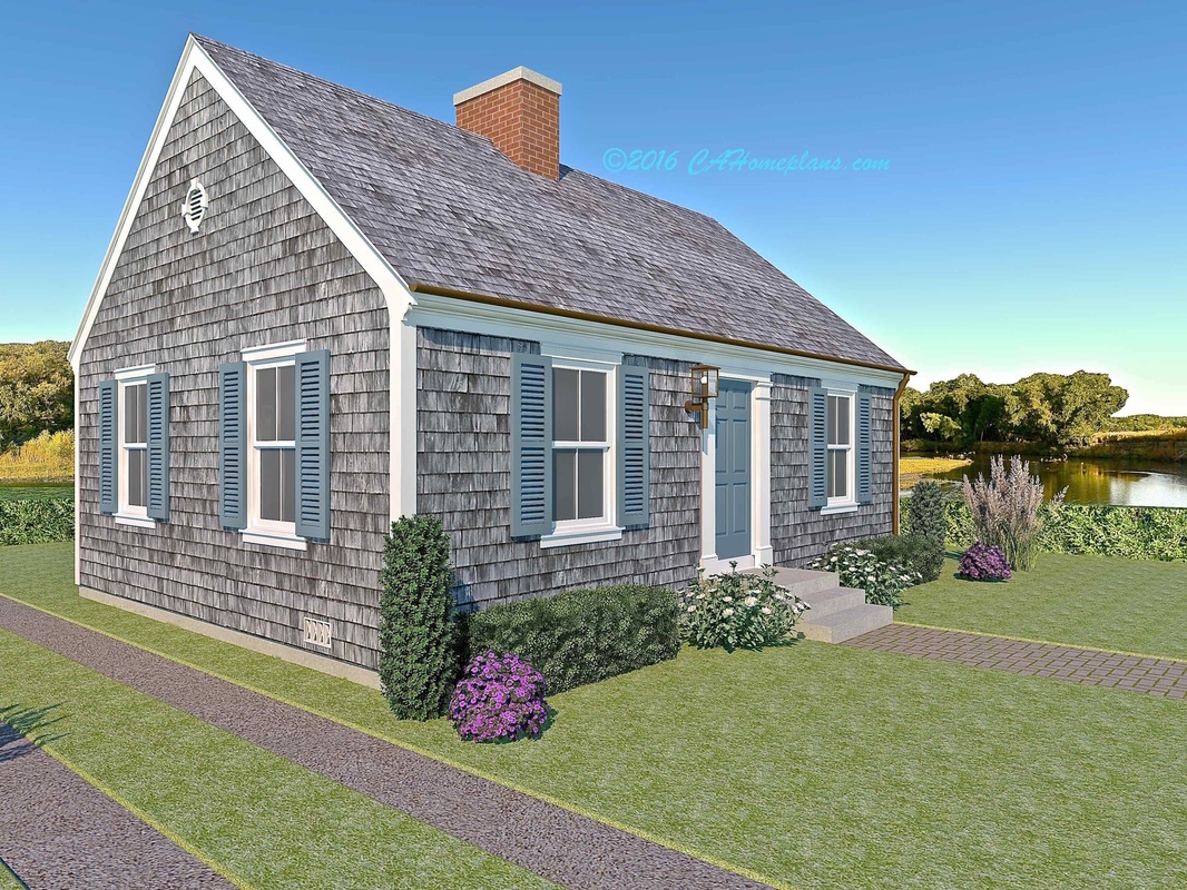 Cape Cod Home Plan Rendering